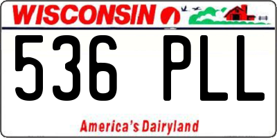 WI license plate 536PLL