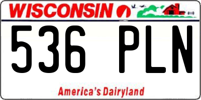 WI license plate 536PLN