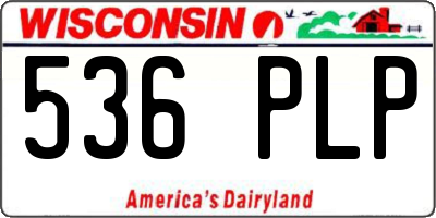 WI license plate 536PLP