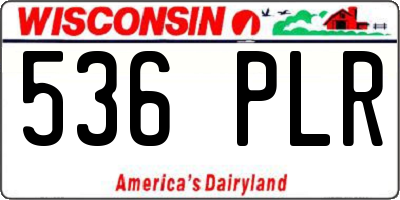 WI license plate 536PLR