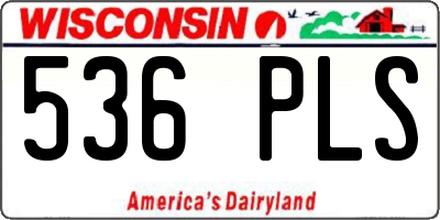 WI license plate 536PLS