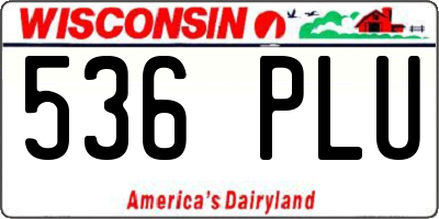 WI license plate 536PLU