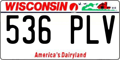 WI license plate 536PLV
