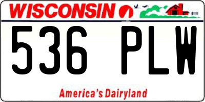 WI license plate 536PLW