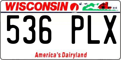 WI license plate 536PLX