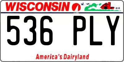 WI license plate 536PLY