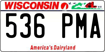 WI license plate 536PMA