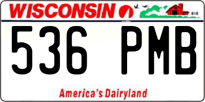 WI license plate 536PMB