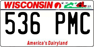 WI license plate 536PMC