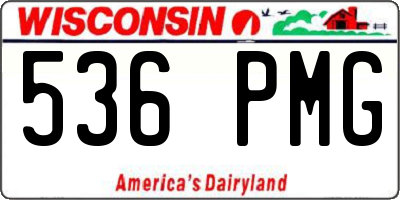 WI license plate 536PMG