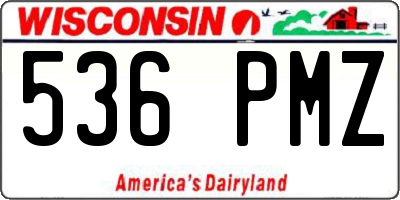 WI license plate 536PMZ