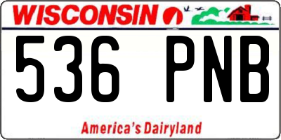 WI license plate 536PNB