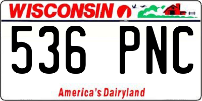 WI license plate 536PNC