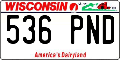 WI license plate 536PND