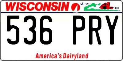 WI license plate 536PRY