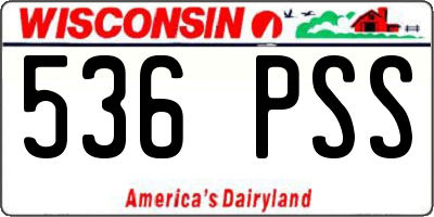 WI license plate 536PSS