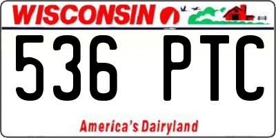 WI license plate 536PTC