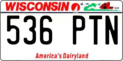 WI license plate 536PTN