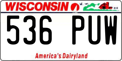 WI license plate 536PUW