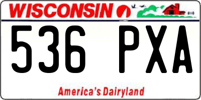 WI license plate 536PXA