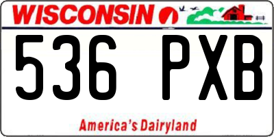 WI license plate 536PXB