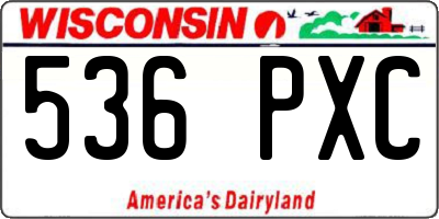 WI license plate 536PXC