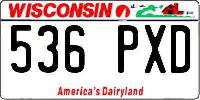 WI license plate 536PXD