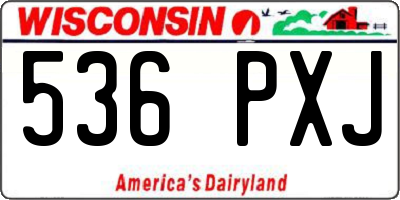 WI license plate 536PXJ