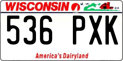 WI license plate 536PXK