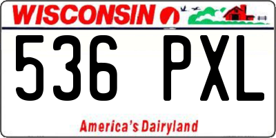 WI license plate 536PXL