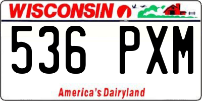 WI license plate 536PXM