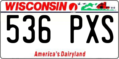 WI license plate 536PXS