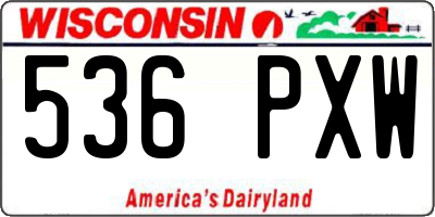 WI license plate 536PXW