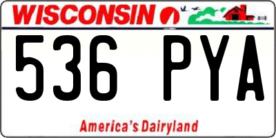 WI license plate 536PYA