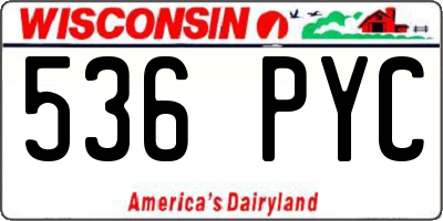 WI license plate 536PYC