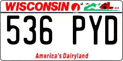 WI license plate 536PYD