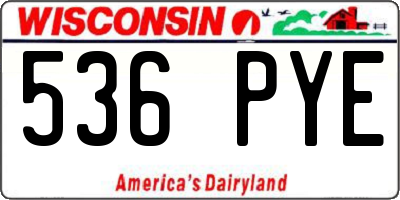 WI license plate 536PYE