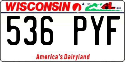 WI license plate 536PYF