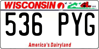 WI license plate 536PYG