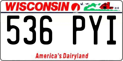 WI license plate 536PYI