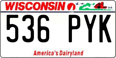 WI license plate 536PYK