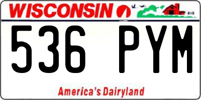 WI license plate 536PYM