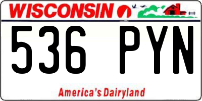 WI license plate 536PYN