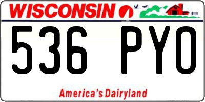 WI license plate 536PYO