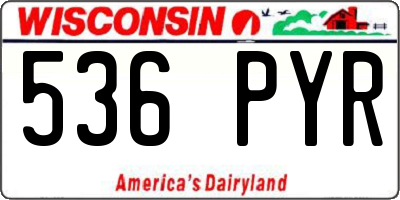 WI license plate 536PYR