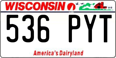 WI license plate 536PYT