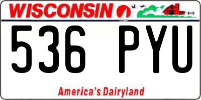 WI license plate 536PYU