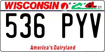 WI license plate 536PYV