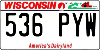 WI license plate 536PYW