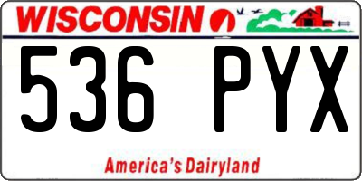 WI license plate 536PYX